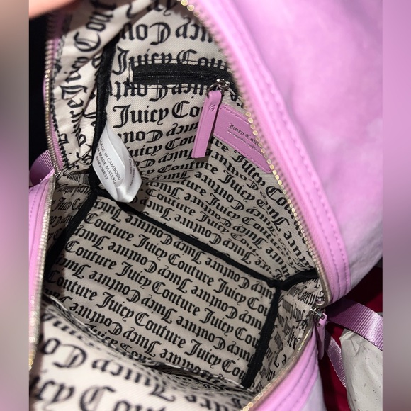 NWT Juicy Couture Velour Big Spender Pink Fondant Backpack - Picture 11 of 14
